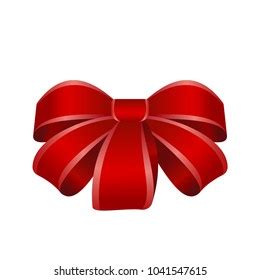 Vector Shiny Red Satin Gift Bow Stock Vector Royalty Free 1041547615