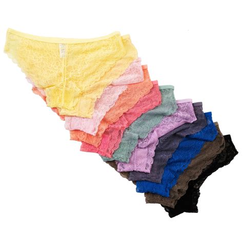 Alyce Ives Intimates Bikini Panties Cheeky Lace Assorted Colors Nylon Spandex Pack