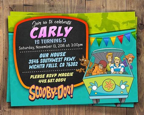 Scooby Doo Birthday Party Pet Invitation Scooby Doo Cartoon