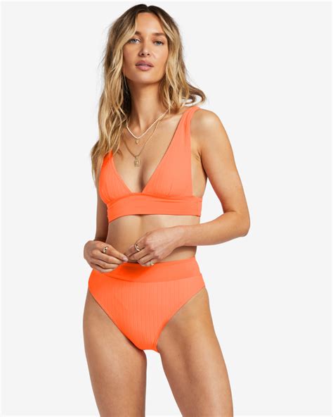 Lined Up Remi Plunge Triangle Bikini Top For Women Billabong