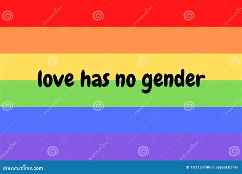 Love Has No Gender Illustration On Colorful Rainbow Flag Or Pride Flag