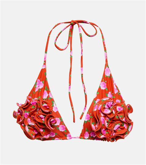Magda Butrym Floral Triangle Bikini Top Magda Butrym