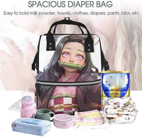 Zegailian Nezuko Demon Slayer Kimetsu No Yaiba Fashion Diaper Bags Multi Functions Mummy