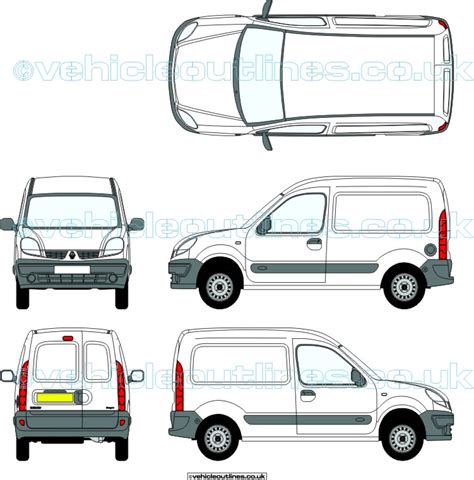 Light Commercial Rena Renault Kangoo Vehicle Outlines