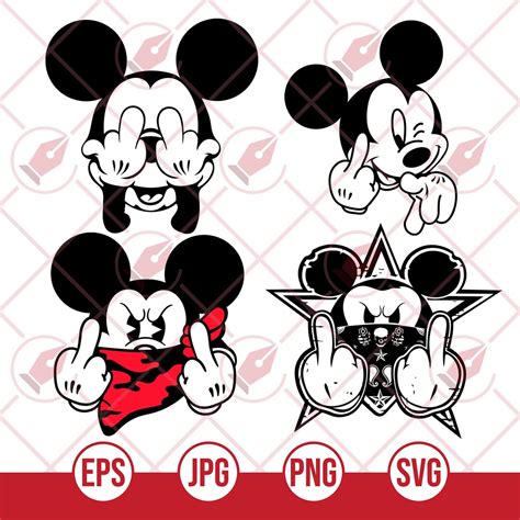 Mickey Mouse Fuck You Eps Svg Png Etsy