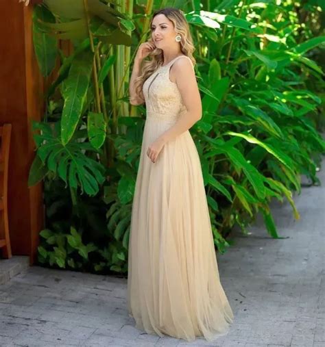 Vestidos De Festa Longo Nude Dourado Casamento Formatura Mercado Livre Prom Dresses Prom