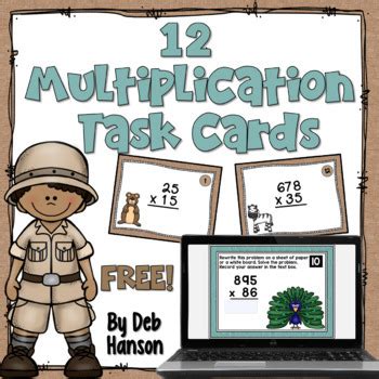 Multi Digit Multiplication Task Cards In Print And Digital With Tpt Easel