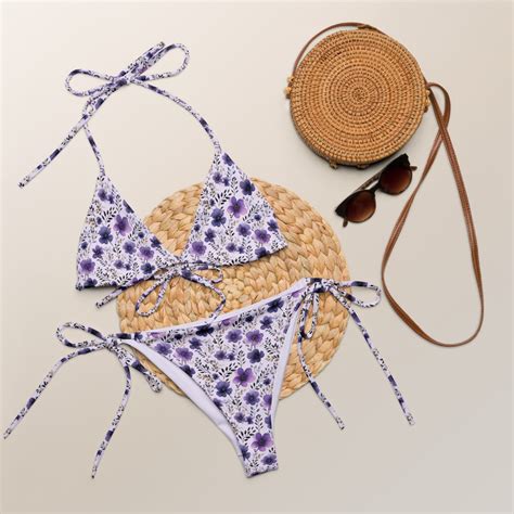 Lavender Floral Bikini S Bikini Fairy Grunge Bikini Cottagecore