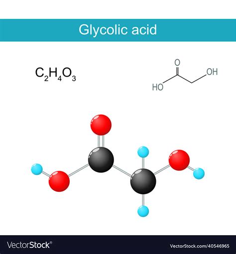 Glycolic Acid Molecular Formula Royalty Free Vector Image