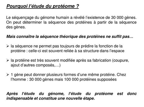 PPT La protéomique principales techniques et outils informatiques