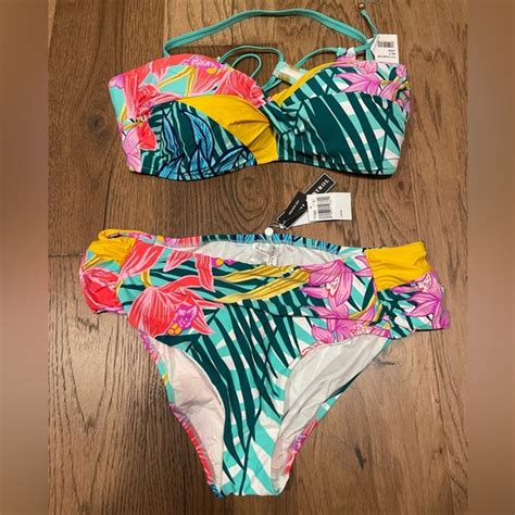 Trina Turk Swim Trina Turk Floral Bandeau Swim Bikini Plus Size Poshmark