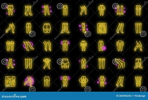 Pantyhose Icons Set Vector Neon Stock Vector Illustration Of Nude Legs