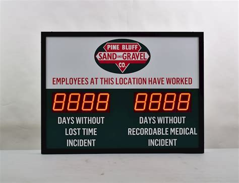 Days Without Accident Sign With Two Large Displays