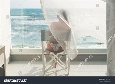 Naked Beautiful Female Bikini Sitting On Stock Photo Shutterstock