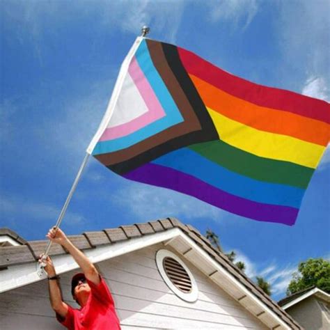 Progress Pride Rainbow Flag 3x5 Ft LGBTQ Gay Lesbian Trans People Of