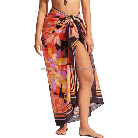 Women Sexy Beach Sarongs Sheer Chiffon Swimwear Beach Dress Bathing Suit Skirts Bikini Cover Ups