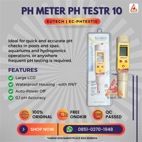 Jual Ph Meter Ph Testr Eutech Ph Meter Ph Testr Ph Tester