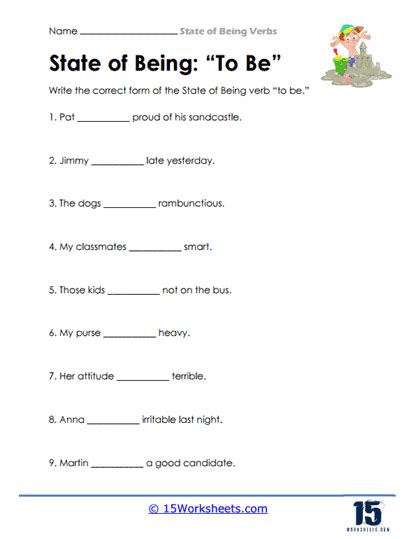 State Of Being Verbs Lesson Plans Worksheets Reviewed By Teachers