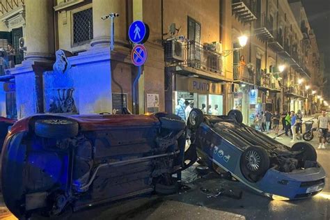 Palermo Volante Della Polizia Si Ribalta Dopo Schianto Con Un Altra