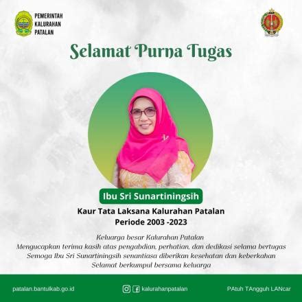 Selamat Purna Tugas Kaur Tata Laksana Kalurahan Patalan Website