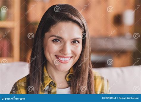 Photo Of Cheerful Positive Nice Lovely Cute Lady Toothy Beaming Smile