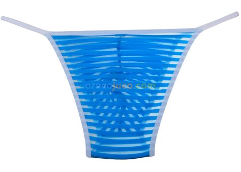 New Men S Border Mesh Striped Briefs Spun Yarn Bikini Brief Underwear Pouch Open Side Fitness