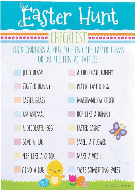 Easter Egg Hunt Checklist Stationery 48 Pieces Office