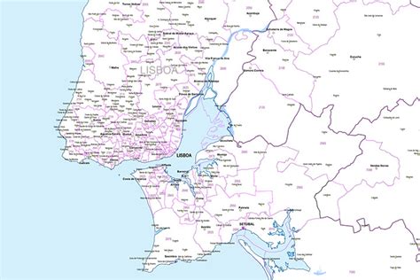 Portugal Map Of 4 Digit Postal Codes