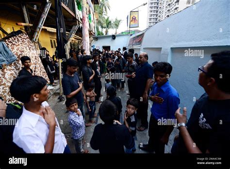 Shia Men Flogging Themselves During The Muharram Mourning Festival Of