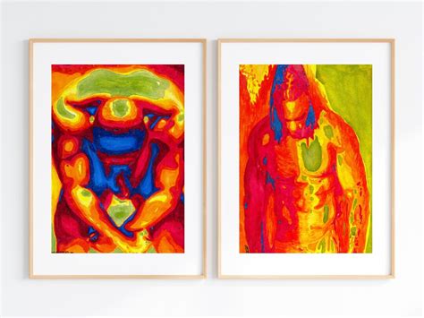 Black Gay Art Nude Male Figure Prints Set Of Queer Artwork Homoerotic Gay Art Print Sensual