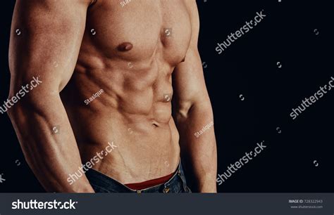 Strong Man Naked Torso Showing His Stock Photo 728322943 Shutterstock