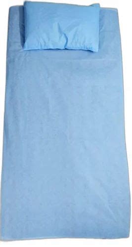 Blue Plain Disposable Bed Sheet Pillow Cover Set For Hospital At Rs