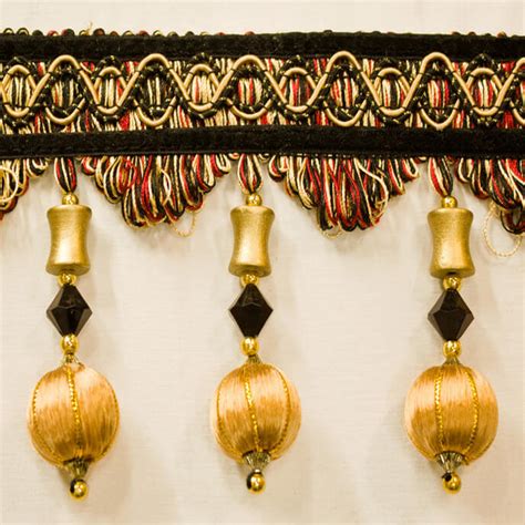 Trim Beaded Design 22 Black Gold