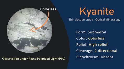 Kyanite Thin Section Under Microscope Optical Mineralogy Cleavage