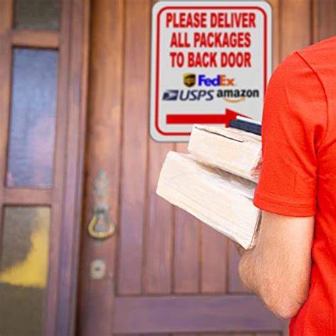 Please Deliver All Packages To Back Door Right Arrow Delivery Sign For