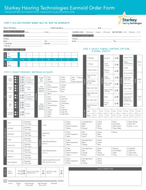 Starkey Earmold Order Form Complete With Ease AirSlate SignNow