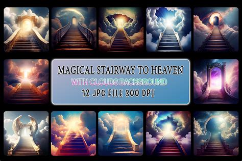 Magical Stairway To Heaven With Clouds Graphic By Micon Designs