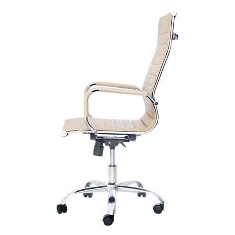 Kit Cadeira de Escritório Presidente Stripes 2 Cadeiras Interlocutor Fixa Nude Office