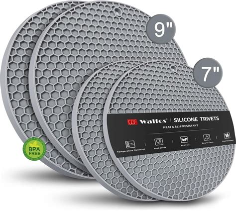 Amazon Pcs Trivets For Hot Dishes Kitchen Heat Resistant Silicone Trivet Extra Thick