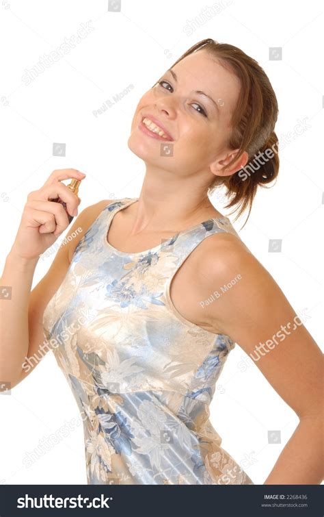 Sexy Brunette Girl Applying Perfume Perfume Stock Photo Shutterstock