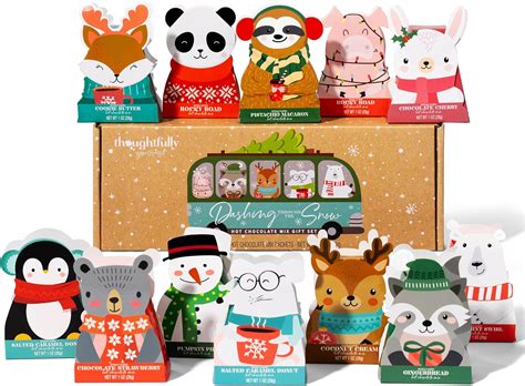Thoughtfully Gourmet Character Hot Chocolate Gift Set Holiday Hot Cocoa Set Flavours Include