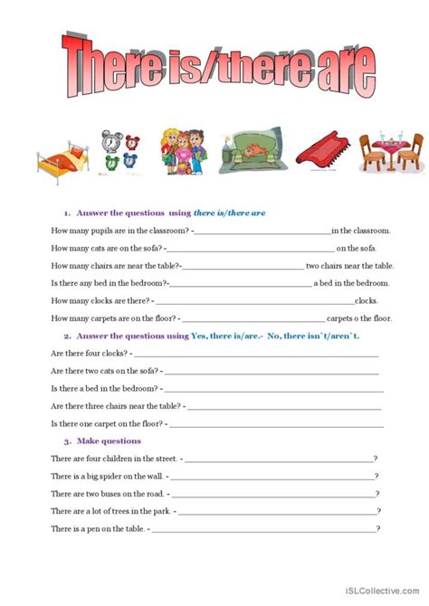 There Isthere Are English Esl Worksheets Pdf And Doc