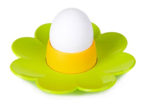 Premium Photo Boiled Egg In Egg Cup Isolated On White