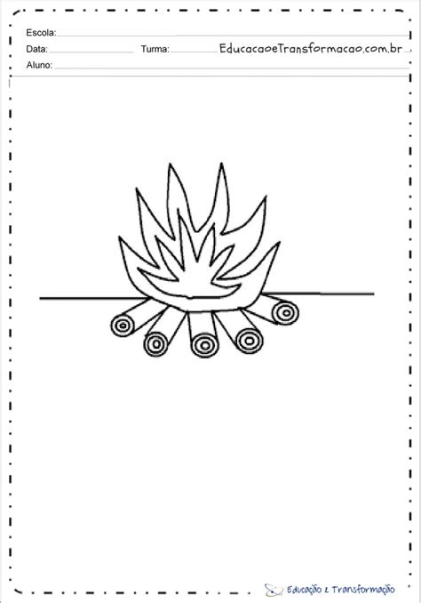 Desenhos de fogueira para colorir e imprimir – Educação e Transformação