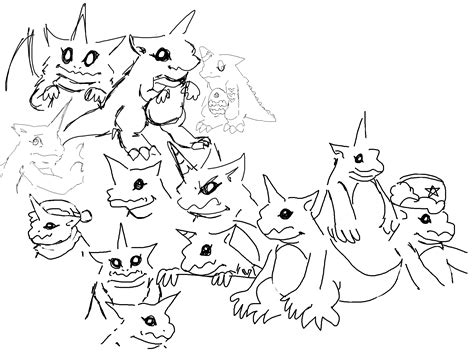 Naked Gabumon Collage R Digimon