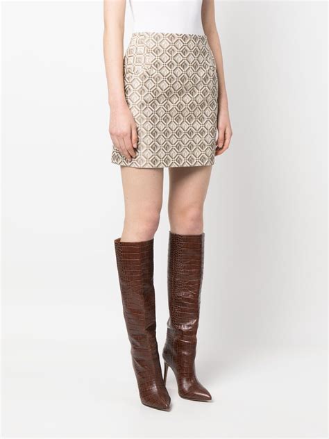 Marine Serre Minirock Mit Abstraktem Print Nude Farfetch De