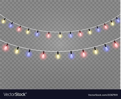 Christmas lights isolated realistic design Vector Image