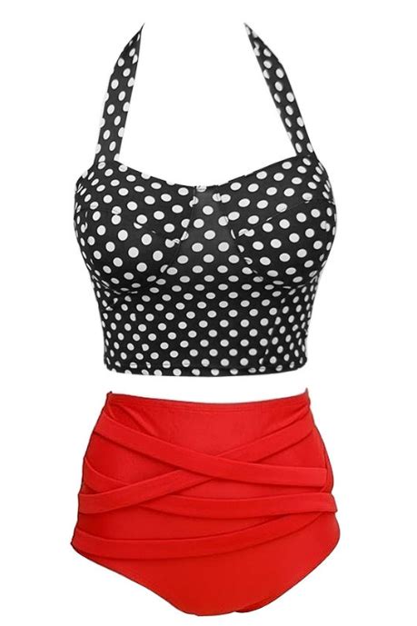 Hot Style Bikini Sexy Stripe High Waisted Split Swimsuit On Luulla