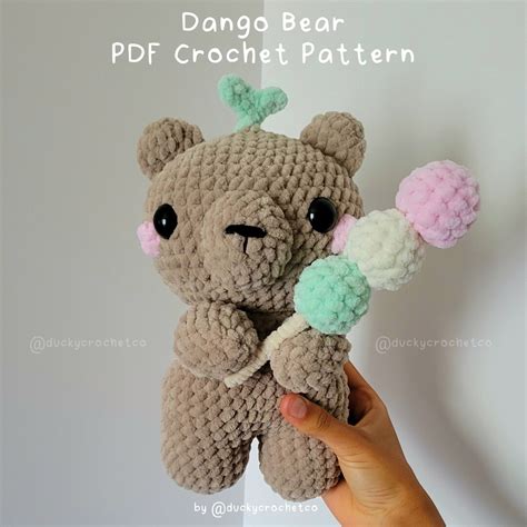 Dango Bear Pdf Crochet Pattern Digital Instructions Amigurumi Etsy