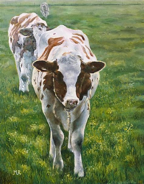 Cows Painting By Monique Van Reek Fine Art America